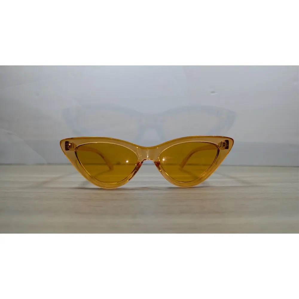 Orange Cat Eye Sunglasses Retro Narrow Frame Tinted Lenses Fashion Y2K